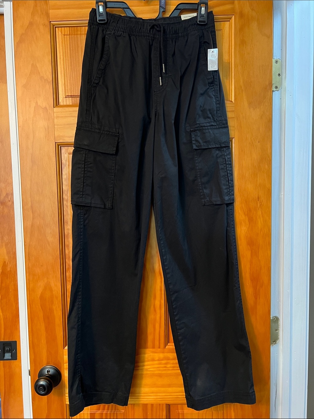 Cargo Pants with Drawstring Waist, 2 front, 2 back, 2 side leg pockets